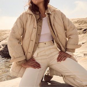 Madewell Airpuff Shirt Jacket in Harvest Moon, Size Large